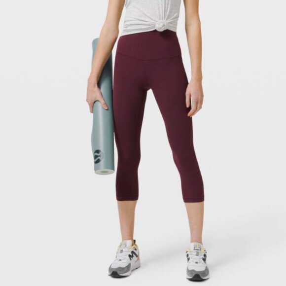 Lululemon Align Crop High-Rise Burgundy Leggings 21” Size 4 - Picture 1 of 5